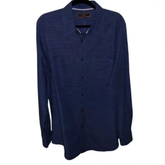 Men's PD&C Blue Button Down Shirt - Picture 1 of 6
